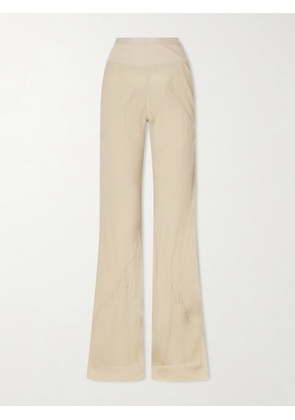 Rick Owens - Bias Silk-crepe Wide-leg Pants - Neutrals - IT38,IT40,IT42,IT44,IT46,IT48