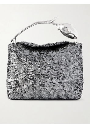 Erdem - Sequined Satin Clutch - Metallic - One size