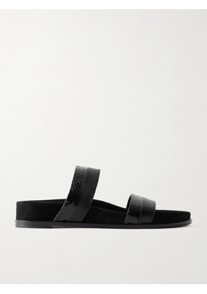 Gabriela Hearst - Low Striker Paneled Snake-effect Leather Sandals - Black - IT36,IT37,IT38,IT39,IT40,IT41,IT42