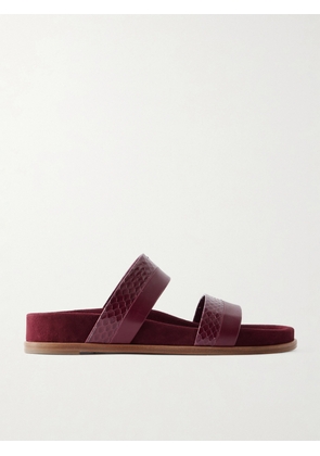 Gabriela Hearst - Low Striker Paneled Snake-effect Leather Sandals - Burgundy - IT36,IT37,IT38,IT39,IT40,IT41,IT42
