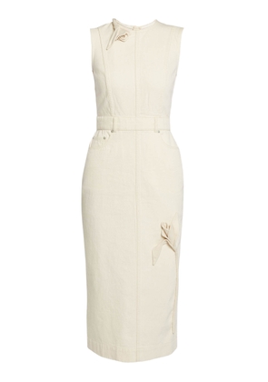Erdem Embroidered Fluted Cotton Midi Dress - Moda Operandi