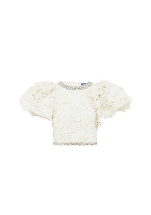 Leo Lin Lucia Embellished Lace Top - Moda Operandi