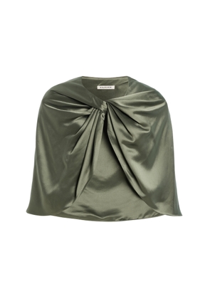 By Malene Birger Pinlos Draped Satin Cape - Moda Operandi