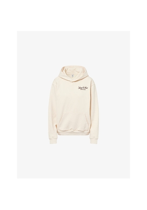 Womens Sporty & Rich Farm Script Logo-Embroidered Cotton Hoody