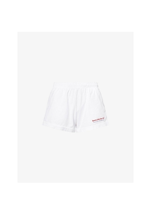 Womens Sporty & Rich Duty Disco Printed Cotton Sweat Shorts