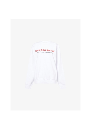Womens Sporty & Rich Duty Run Club Crewneck Cotton Sweatshirt