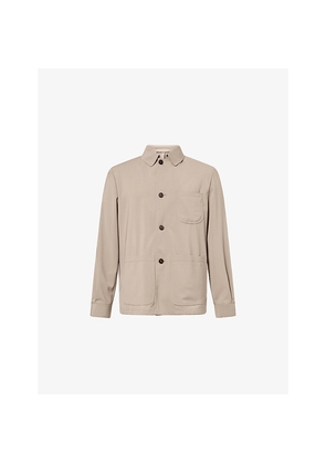 Mens Corneliani Patch-Pocket Wool Chore Jacket