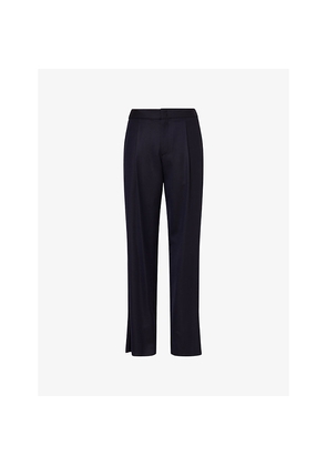 Mens Giorgio Armani Tailored Pleated-Front Wool-Blend Trousers