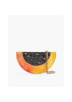 Womens Chloe Tropicus Papaya Minaudière Brass and Enamel Clutch Bag