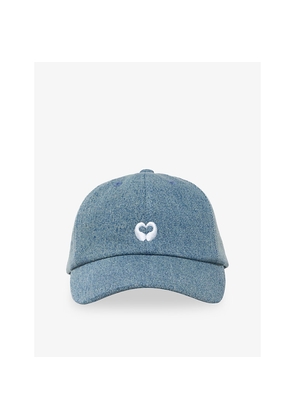 Womens Maje Logo-Embroidered Denim Baseball Cap