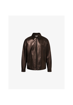 Mens The Row Mount Raglan-Sleeve Leather Jacket