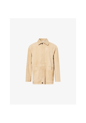 Mens The Row Vilmo Zip-Through Suede Jacket