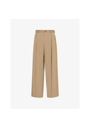 Mens The Row Thom Pressed-Pleat Wool Trousers