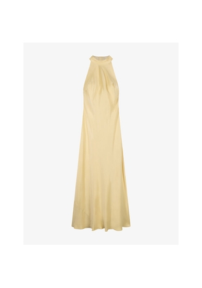 Womens Omnes Milos High-Neck Satin Maxi Dress