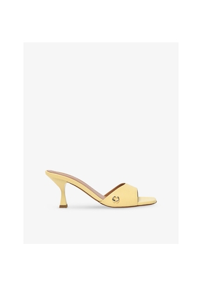 Womens Maje Charm-Embellished Heeled Leather Mules