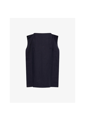 Womens Khaite Gorgi Tailored Linen Midi Skirt