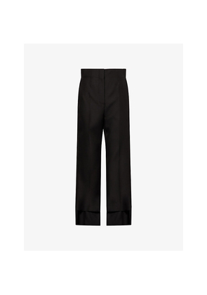 Womens Khaite Rae Tailored Wool and Silk-Blend Trousers