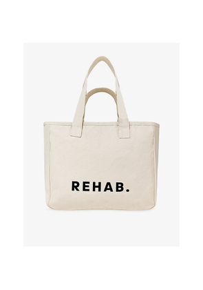 Womens Rehab Logo-Print Cotton-Canvas Tote Bag
