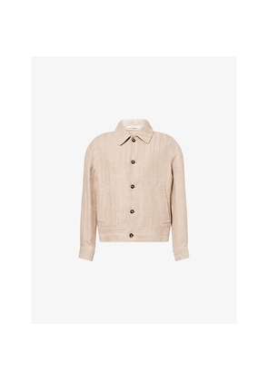 Mens Gant Button-Through Washed Linen Jacket