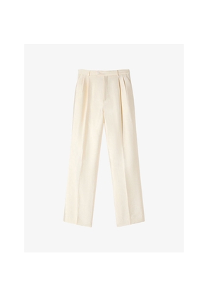 Womens Sandro Straight-Leg High-Rise Satin Trousers