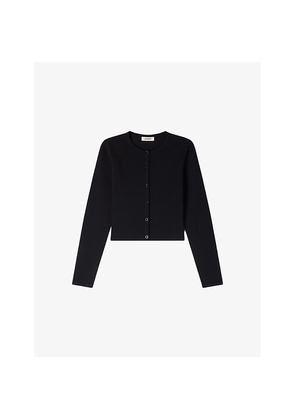 Womens Sandro Round-Neck Cropped Knitted Cardigan