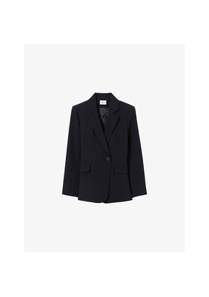 Womens Claudie Pierlot Tailored Lapel-Collar Woven Blazer