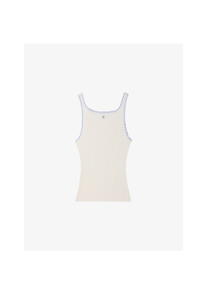 Womens Sandro Square-Neck Ribbed Knitted Vest Top