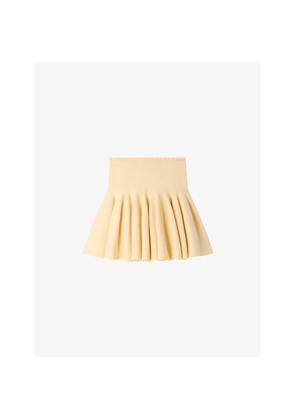 Womens Sandro Flared Elasticated-Waist Knitted Mini Skirt