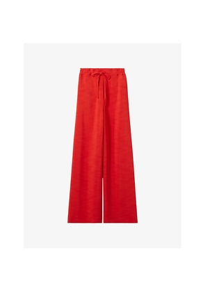 Womens Claudie Pierlot Drawstring Wide-Leg Woven Trousers