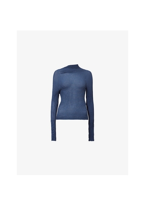 Womens Victoria Beckham High-Neck Long-Sleeve Stretch-Cotton Top