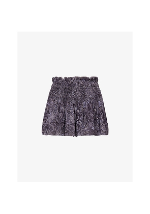 Womens Isabel Marant Maelly Printed Silk Shorts