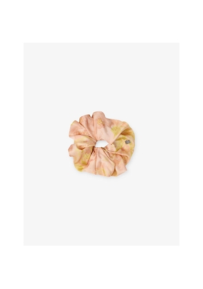Womens Sandro Floral-Print Woven Scrunchie