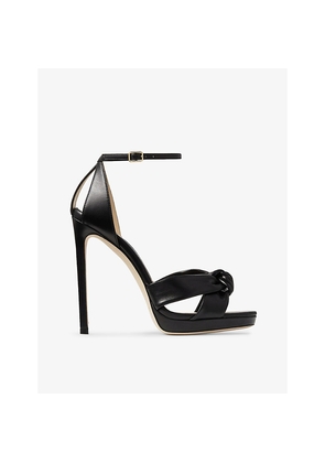 Womens Jimmy Choo Rosie Cross-Over Leather Heeled Sandals