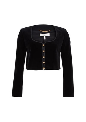 Velvet cropped jacket