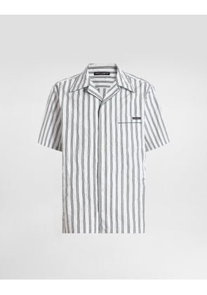 Dolce & Gabbana Crinkled Striped Poplin Hawaii Shirt - Man Shirts Multicolor 38