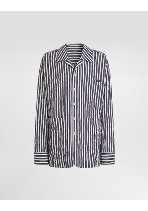 Dolce & Gabbana Crinkled Striped Vanity Shirt - Man Shirts Multi-colored 38