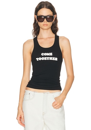Stella McCartney Come Together Slogan Tank Top in Black - Black. Size L (also in M).