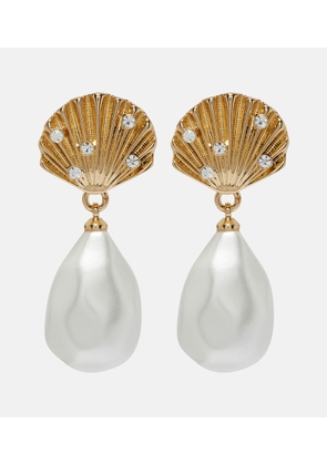 Self-Portrait Embellished drop earrings