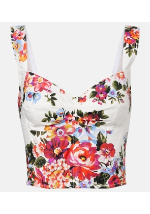 Dolce&Gabbana Floral cotton-blend bustier top