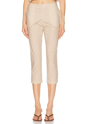CAROLINE CONSTAS Andi Capri Pant in Beige - Beige. Size L (also in M, S).