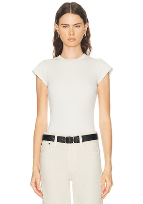 AGOLDE Edison Tee Shirt in Bone - Cream. Size L (also in M, S, XL, XS).