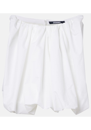 Jacquemus Lavande gathered off-shoulder cotton-blend top