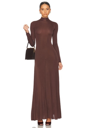 Helsa Zia Maxi Knit Dress in Brown - Brown. Size S (also in M, XS).