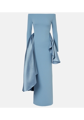 Solace London Kiana draped off-shoulder gown