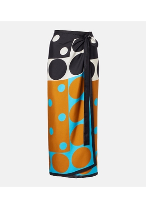 Dries Van Noten Printed silk wrap skirt