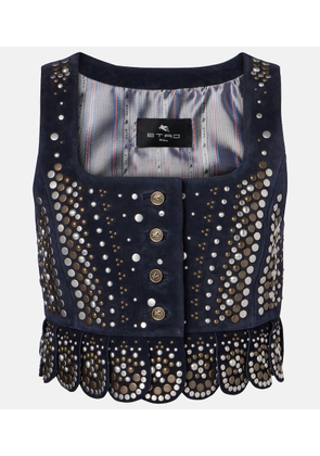 Etro Studded suede vest