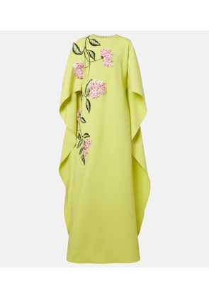 Oscar de la Renta Porcelain Flower wool-blend gown