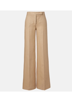 Max Mara Big pleated linen wide-leg pants
