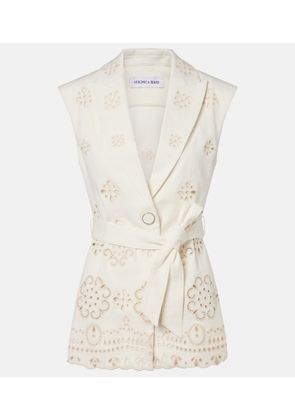 Veronica Beard Townes eyelet cotton twill vest
