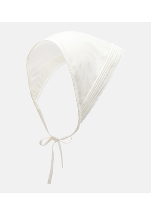 Faithfull Emilia lace-trimmed cotton head scarf